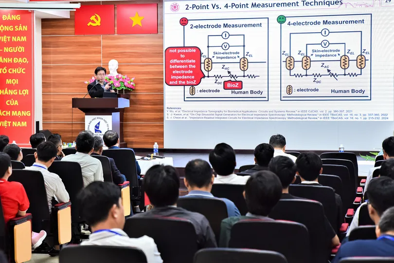 GS Yongfu Li (ĐH Giao thông Thượng Hải - Trung Quốc) trình bày tham luận tại hội nghị. Ảnh: THANH HÙNG